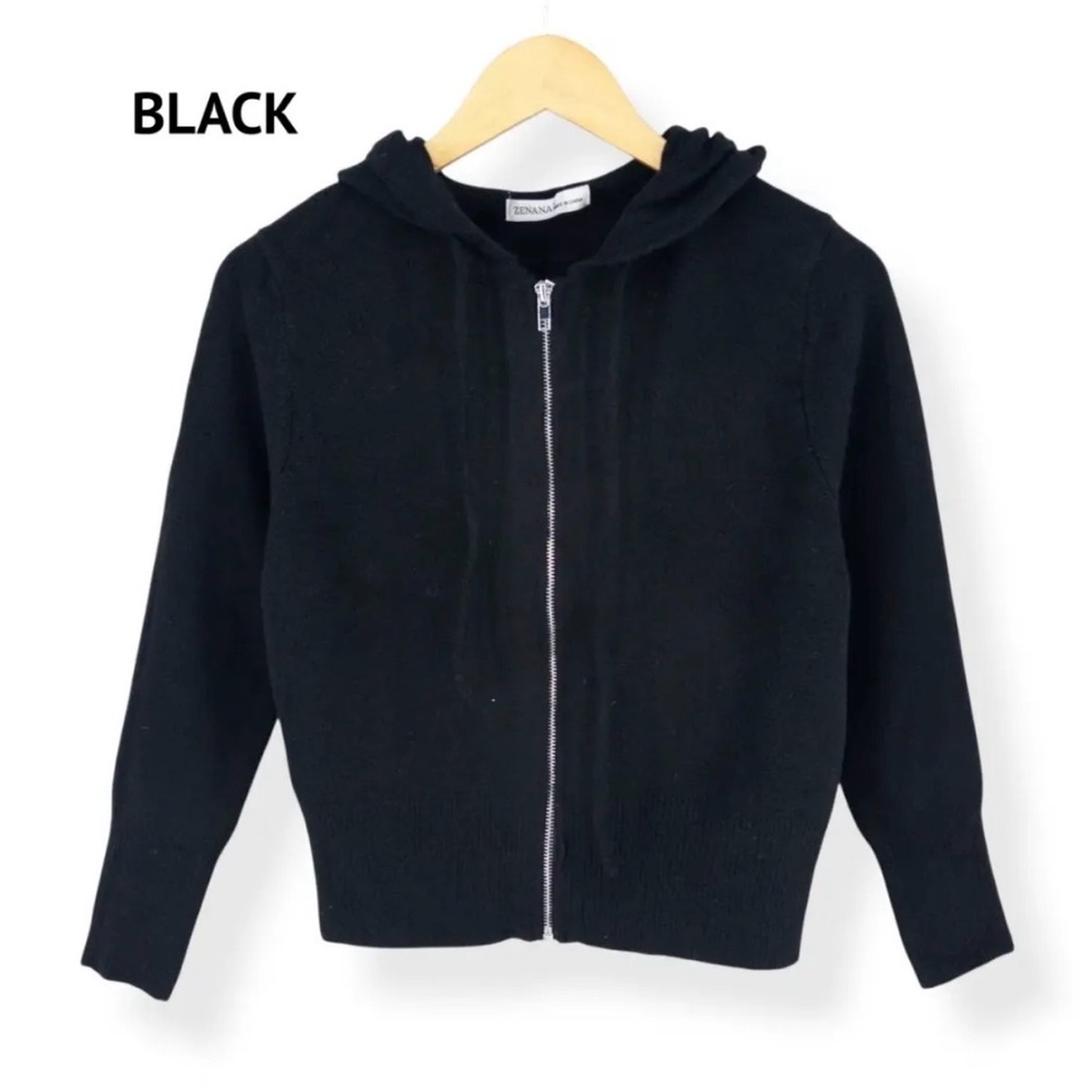 Zenana Full Zip Hoodie Sweater - NEW Small Black 🖤
